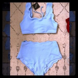 NWT Zaful baby blue highwaisted bikini